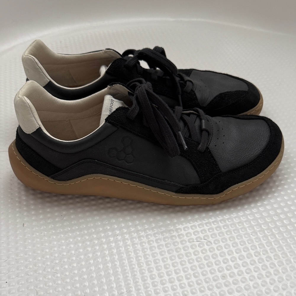 VivoBarefoot Black Gum Gobi Leather Sneakers